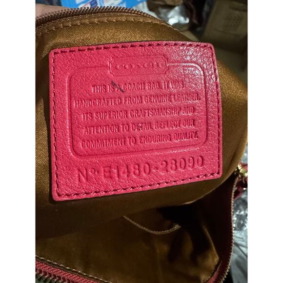 A114 Coach Madison Kelsey Red purse - Picture 2 of 3